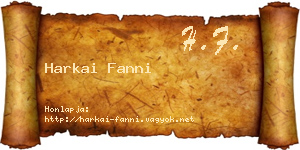 Harkai Fanni névjegykártya